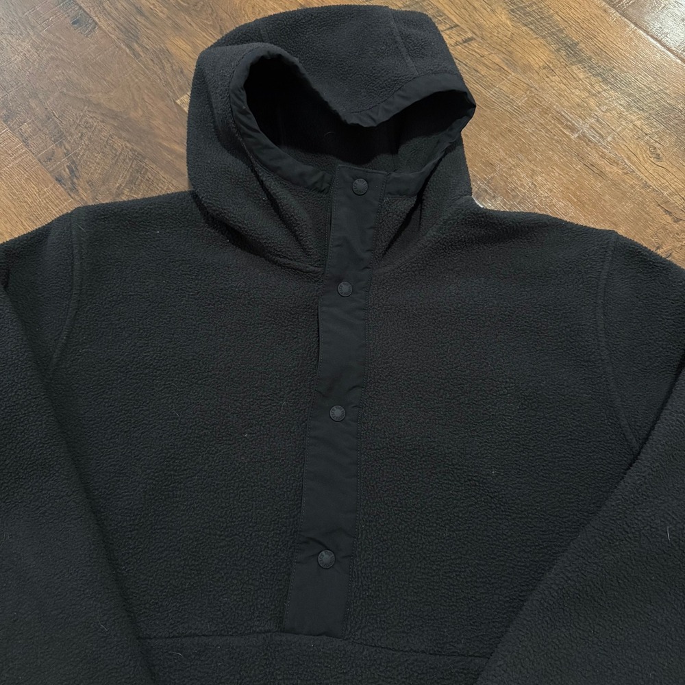 The North Face Jacket Men M Black Carbondale 1/4 Snap Fleece Pullover Hooded - Picture 3 of 7